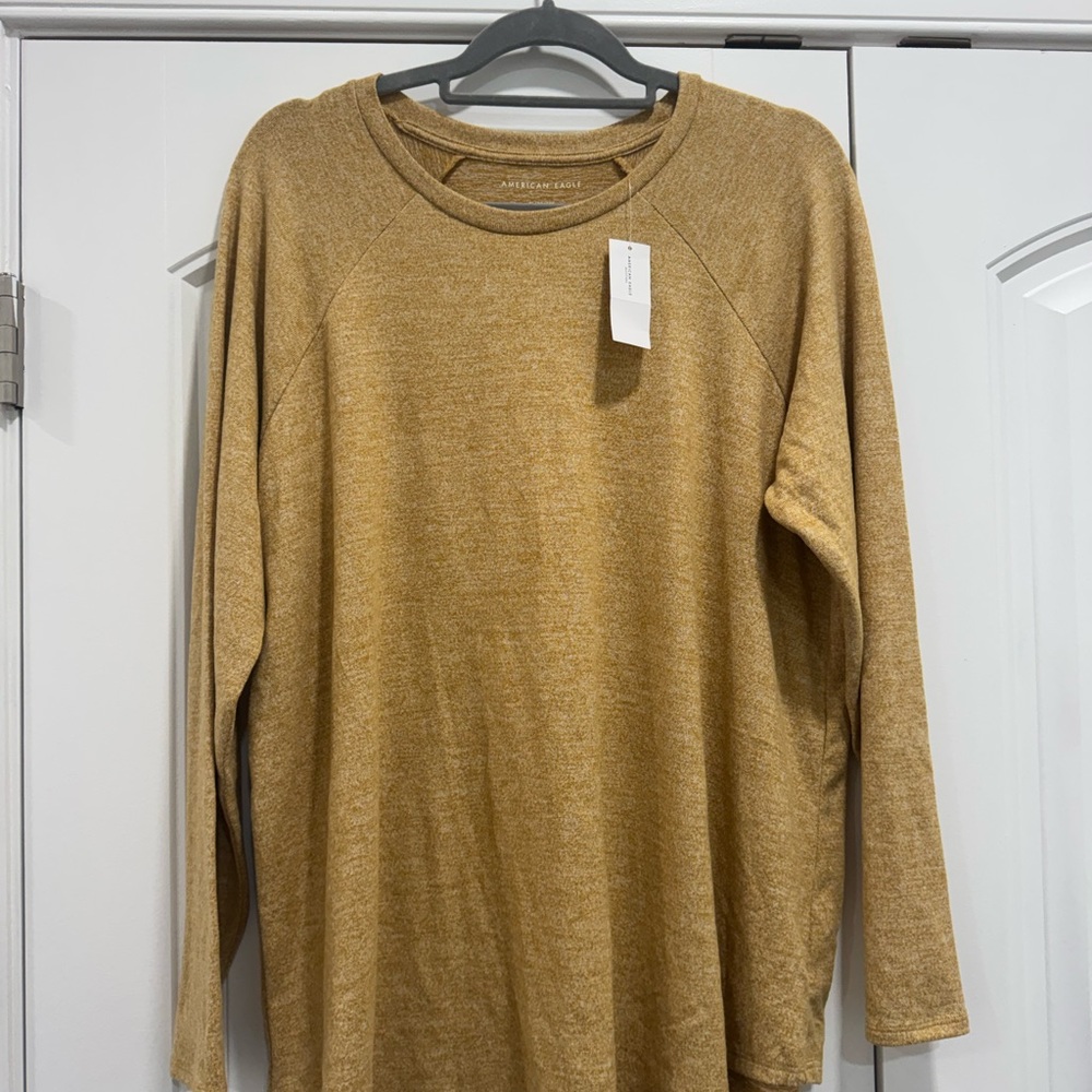 American Eagle Soft Yellow Long Sleeve Top - size XL